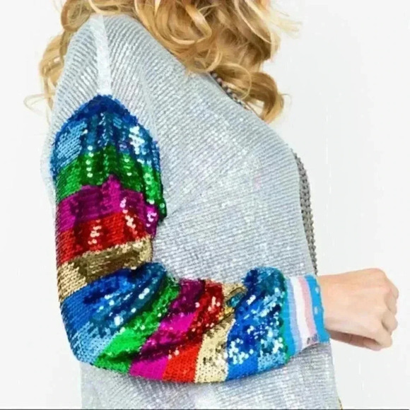 Dance & Marvel Lurex Sequin Sweater Top - Picture 3 of 5